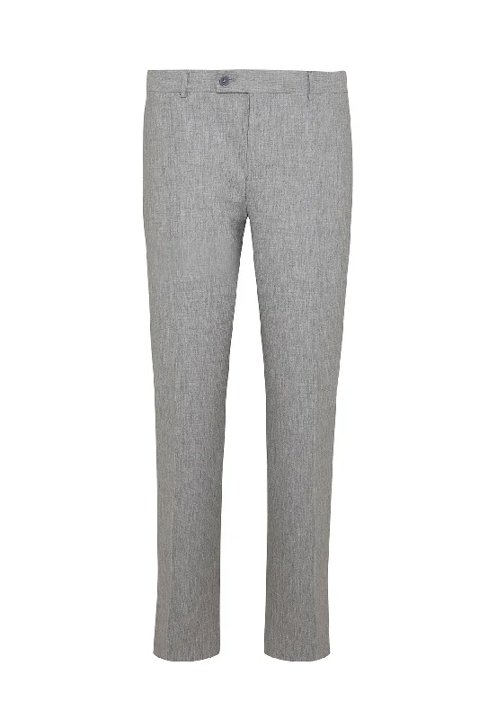 Special Price Regular Fit High Waist Gray Melange Wool Dress Pants