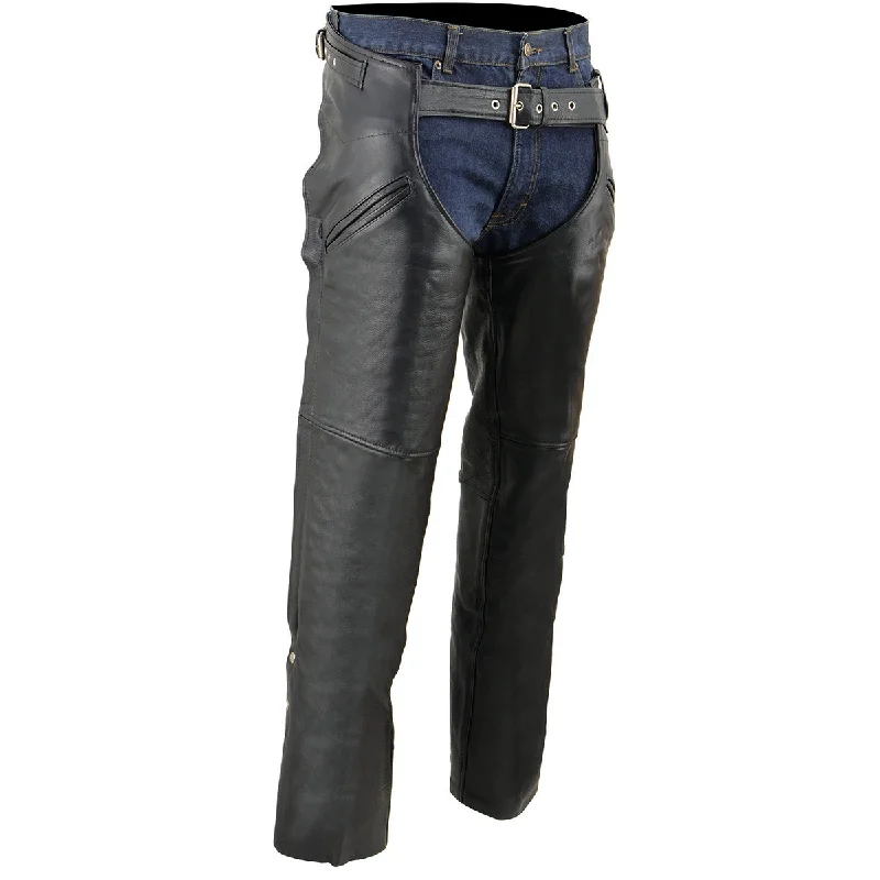 Weekend Deals That Sizzle Milwaukee Leather SH1123 Men's Black Leather Holster Chap with Thigh Pockets Weekend Deals That Sizzle Milwaukee Leather SH1123 Men's Black Leather Holster Chap with Thigh Pockets