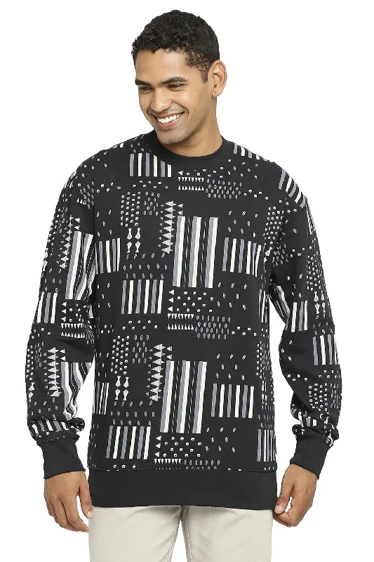Don't Miss Comfort Fit Cotton Non Brushed Fleece Printed Pullover Sweatshirt