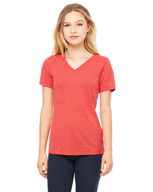Take Advantage Bella+Canvas Ladies Missy V-Neck T-Shirt | Red Triblend