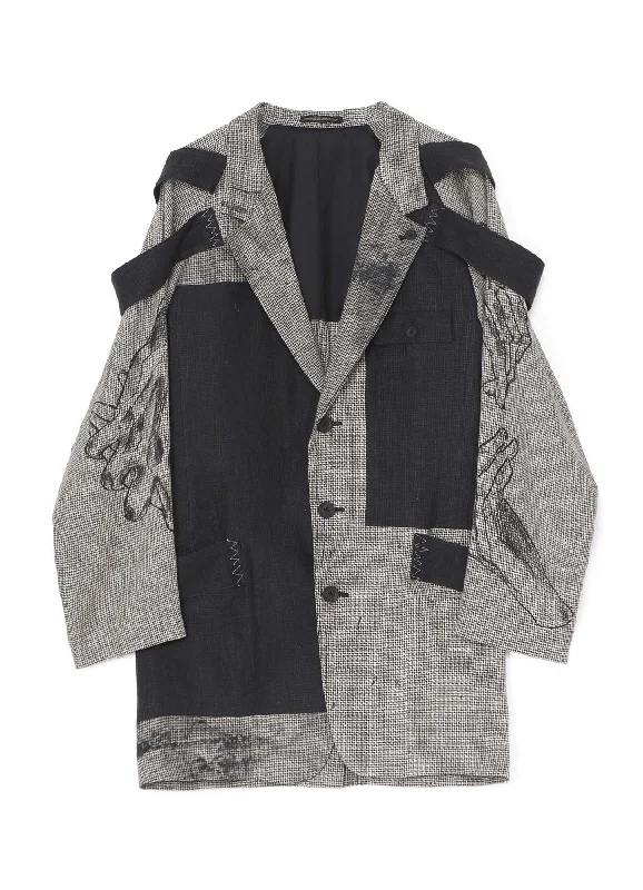 One-DAY Sale DUAL FABRIC JACKET WITH SHOULDER EPAULETTES