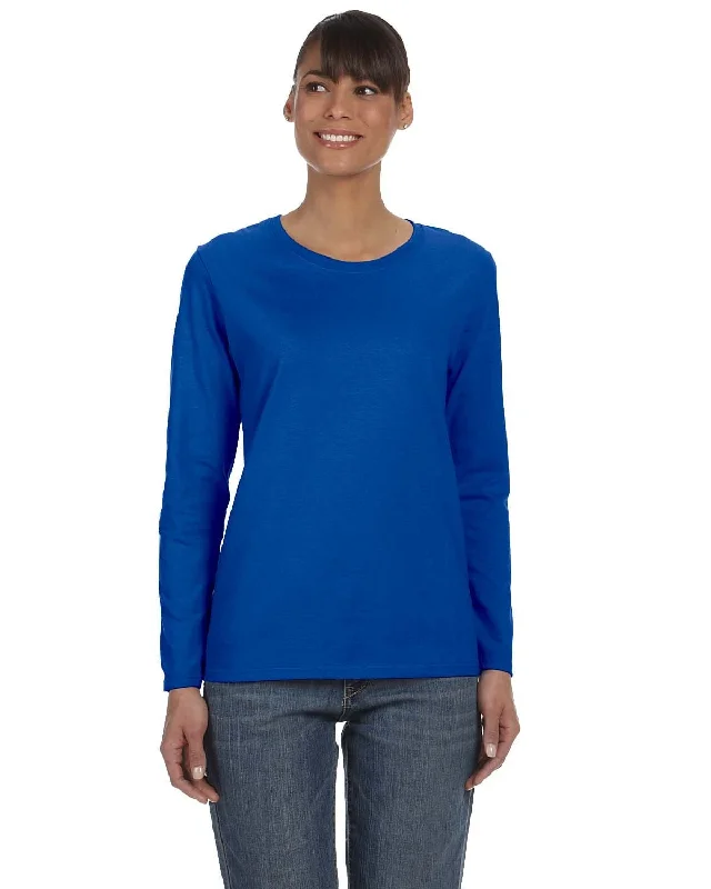 Weekend Shopping Made Better Gildan Ladies Long Sleeve 100% Cotton T-Shirt | Royal