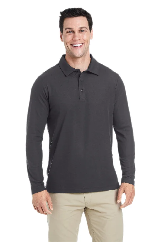 Markdowns Core 365 Mens Fusion ChromaSoft Performance Moisture Wicking Long Sleeve Polo Shirt - Carbon Grey Markdowns Core 365 Mens Fusion ChromaSoft Performance Moisture Wicking Long Sleeve Polo Shirt - Carbon Grey