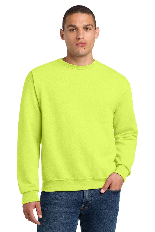 Unmissable Offer Jerzees Mens NuBlend Fleece Crewneck Sweatshirt - Safety Green