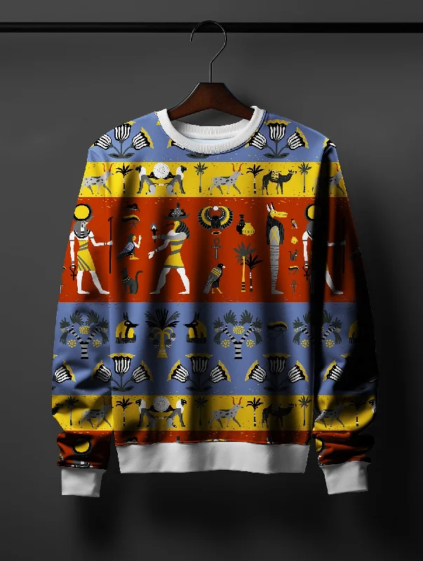 Hurry In Ancient Egyption Print Sweatshirt