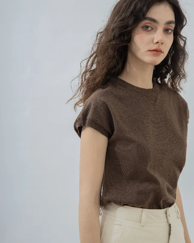 Weekend Specials to Delight Simple Short Sleeve Knit Top