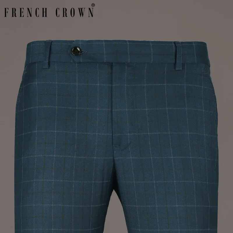 Now Available Pickled Bluewood Plaid Wool Rich Pant