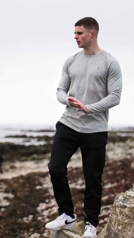 Time-Limited Offer Grey Graphic Caher Long Sleeve Tee