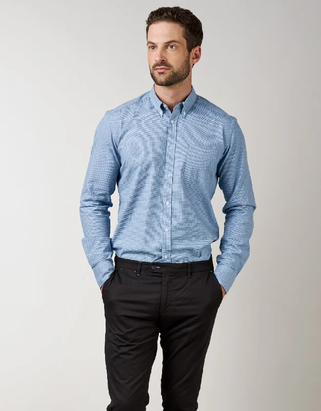 Low Prices Ohope Blue Houndstooth Flannel Shirt