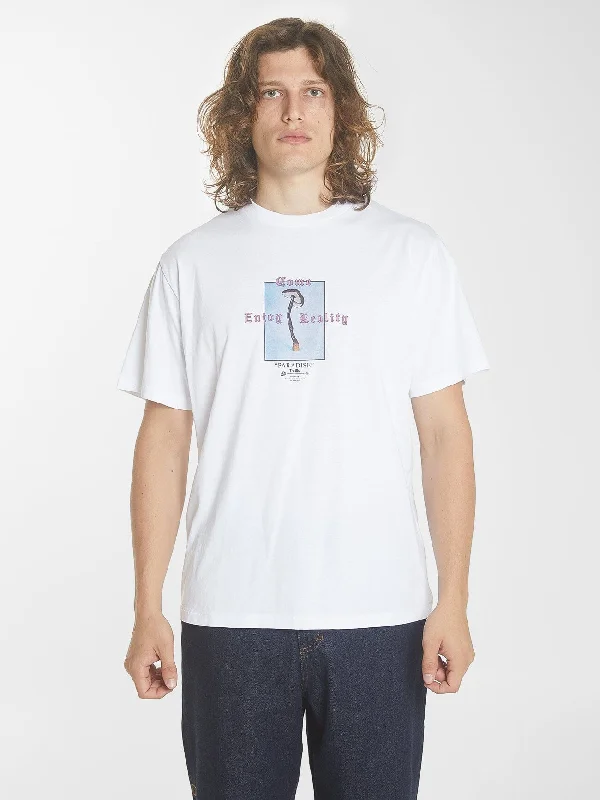 Steals and Deals Reality Check Merch Fit Tee - White