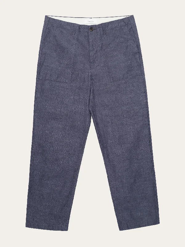 Weekend Savings Delight FLINT wide slub yarn pants - GOTS/Vegan - Night Sky