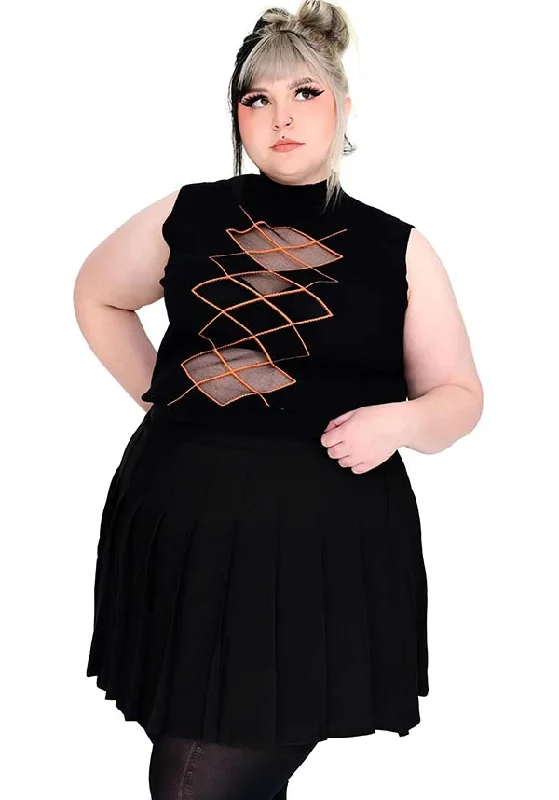 Weekend Offers That Dazzle Courtney Shayne's [Black/Orange] | SWEATER VEST*