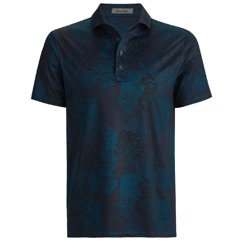 Weekend Savings Extravaganza Stamped Floral Tech Jersey Polo Twilight - AW24