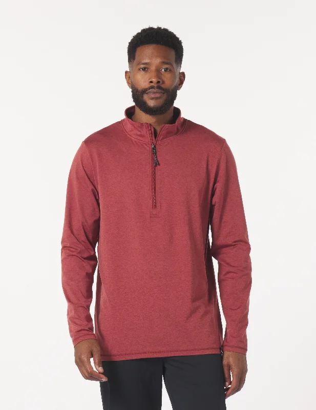 Weekend Bargains Await You Tahoe 1/4 Zip: Brick Red Marble