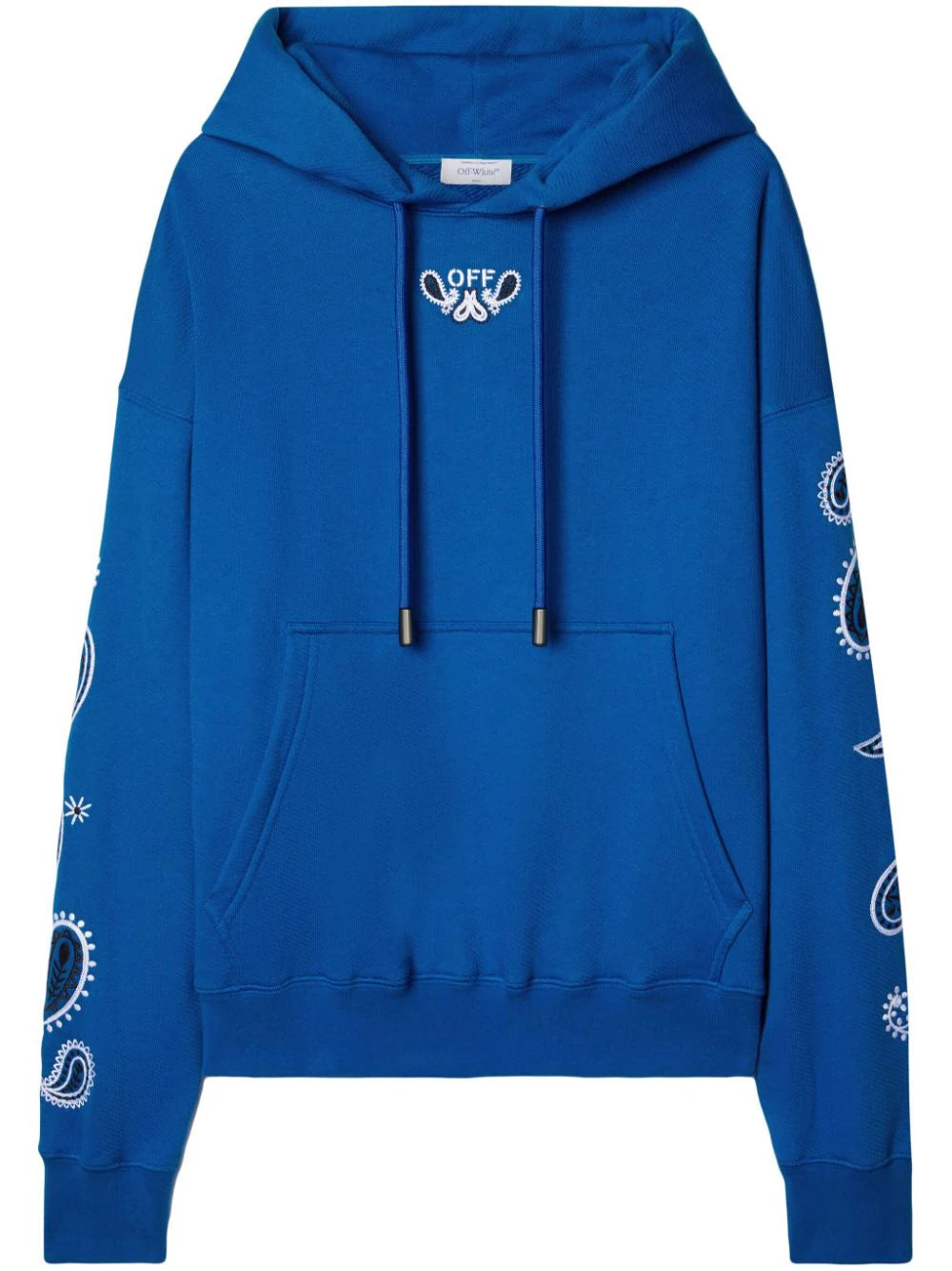 Hurry In Bandana-Embroidered Cotton Hoodie