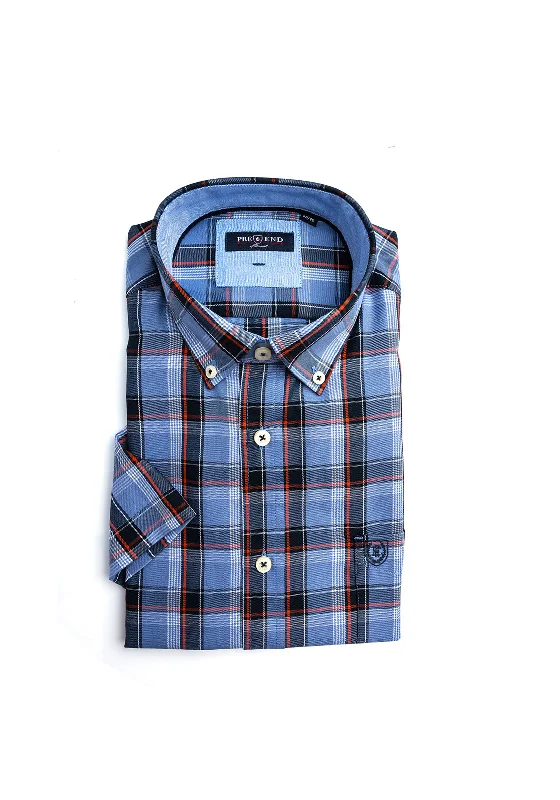 Special Discount Pre End Rome Plaid Short Sleeve Shirt, Rusty Red