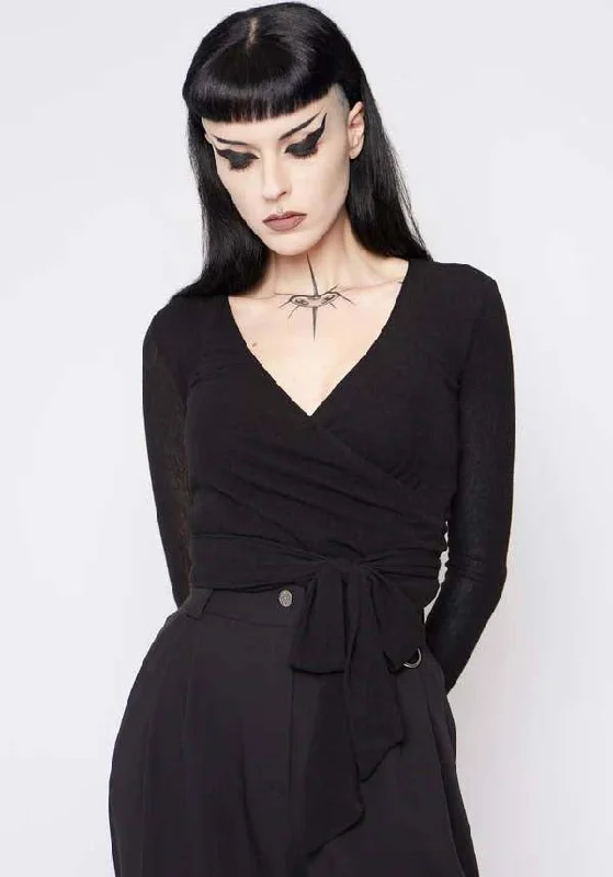 Lowest Price Helena Knitted Mesh | WRAP TOP