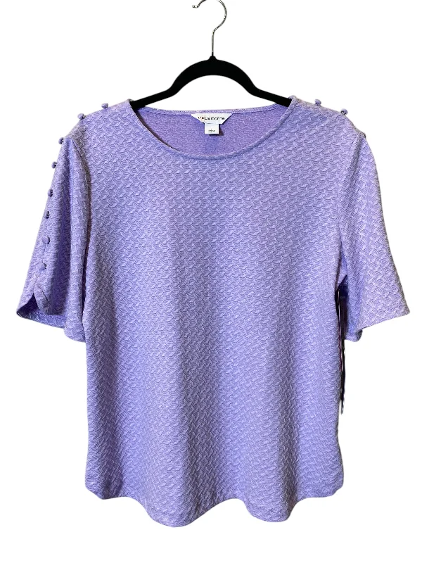 Weekend Specials You Can't Miss Top Short Sleeve By Liz Claiborne In Purple, Size: L