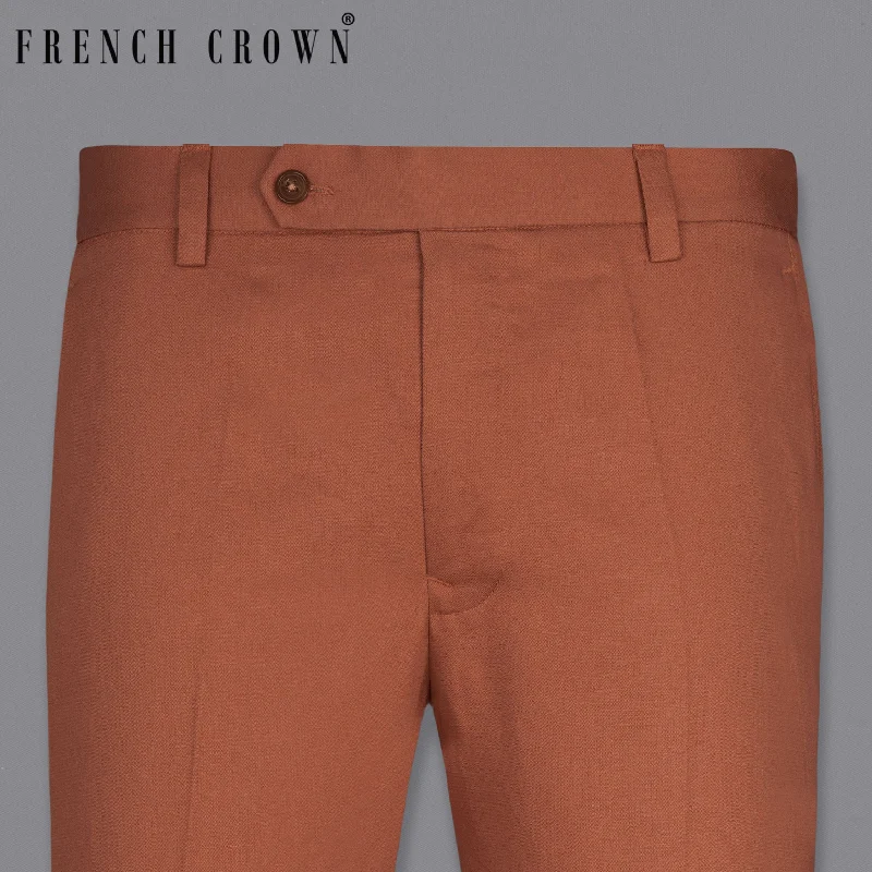 Limited Time Discount Rust Premium Cotton FORMAL PANT