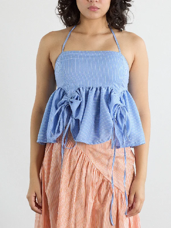 Weekend Offers That Shine Butterfly Blouse - Azure Pinstripe