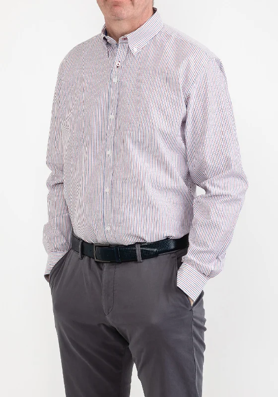 Low Cost Andre Jeff Long Sleeve Stripe Shirt, Blue