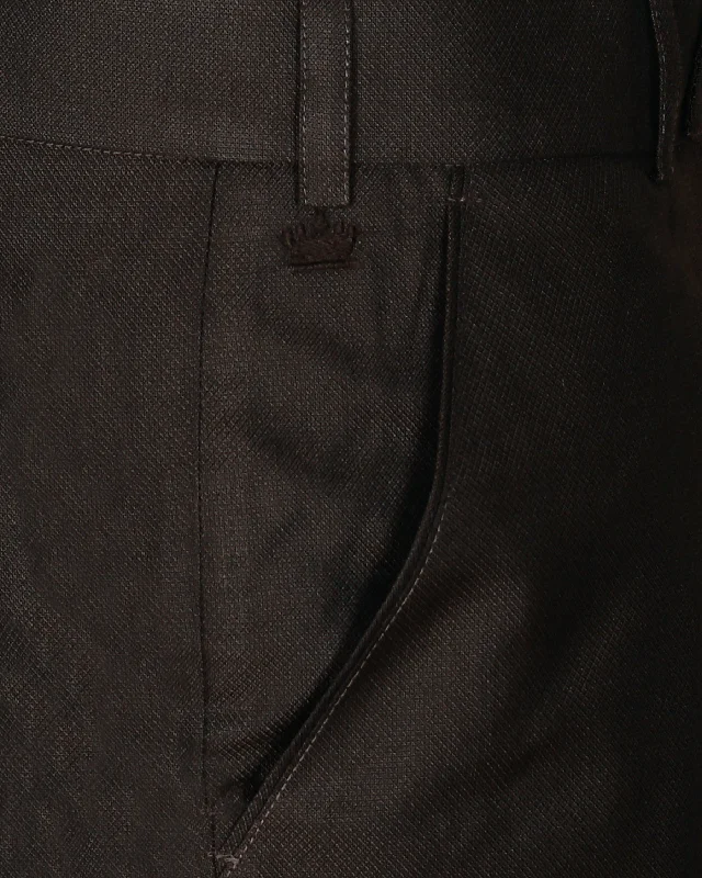 Weekend Discounts You Deserve Walnut Brown Regular fit Tere-Rayon Formal Pant