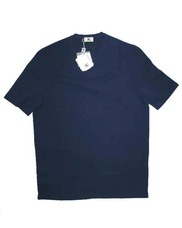 Price Reduction Kired Kiton T-Shirt Navy Crêpe Cotton EU 50/ M