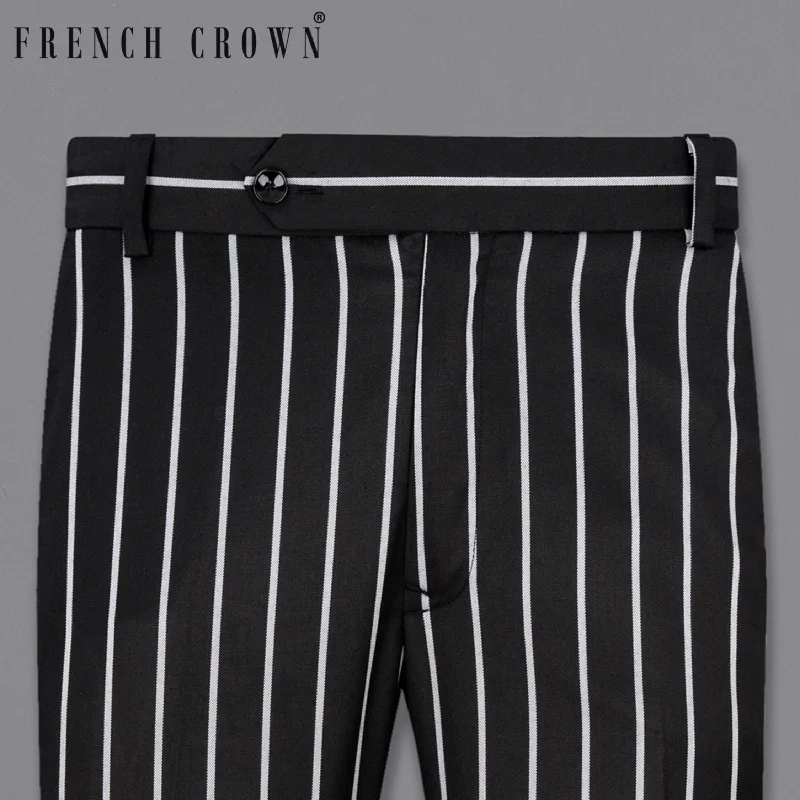 Weekend-Only Price Drops Jade Black with White Striped Pant