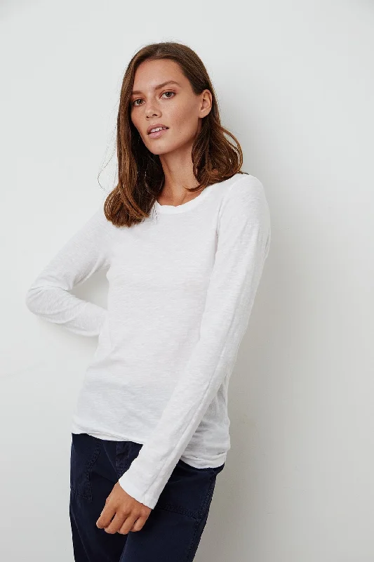 Weekend Deals You Can't Resist LIZ CITY SLUB CREW NECK LONG SLEEVE TEE