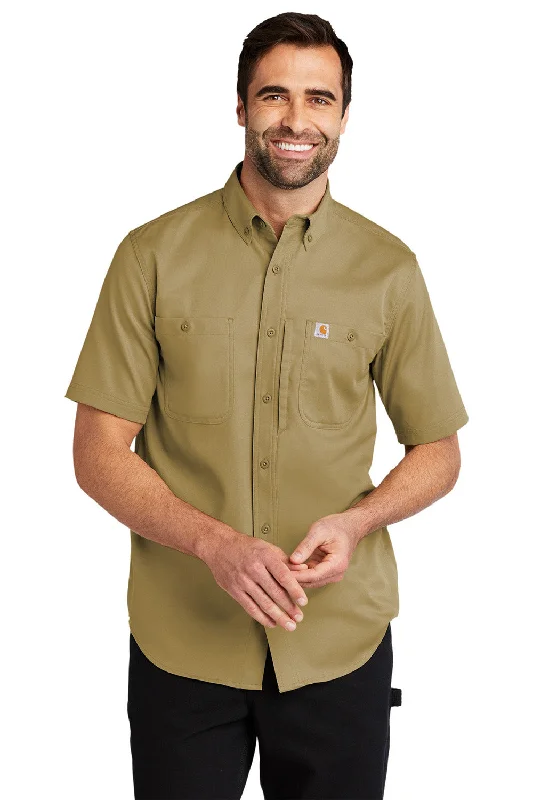 Midnight Madness Carhartt Mens Rugged Professional Series Wrinkle Resistant Short Sleeve Button Down Shirt w/ Pocket - Dark Khaki Brown Midnight Madness Carhartt Mens Rugged Professional Series Wrinkle Resistant Short Sleeve Button Down Shirt w/ Pocket - Dark Khaki Brown