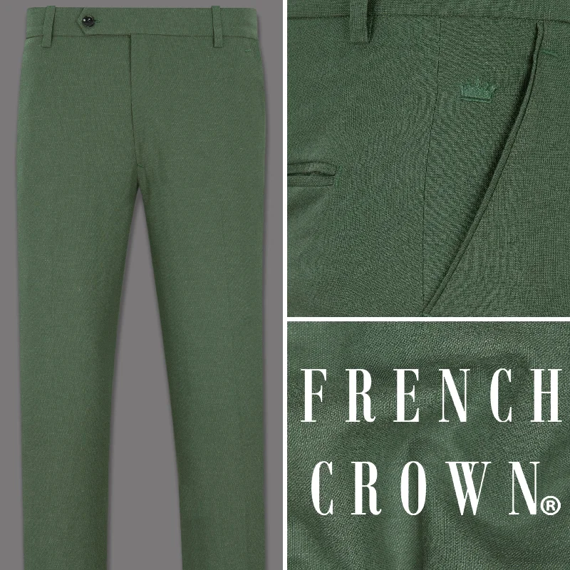 Deep Discounts Asparagus Green Luxurious Linen Pant