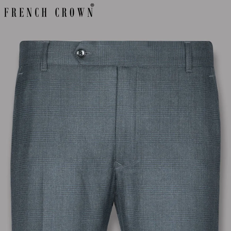 Overstock Sale Anchor Grey Plaid Wool Rich Pant