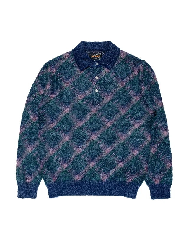 Value Pack Beams Plus Knit Polo Plaid Navy