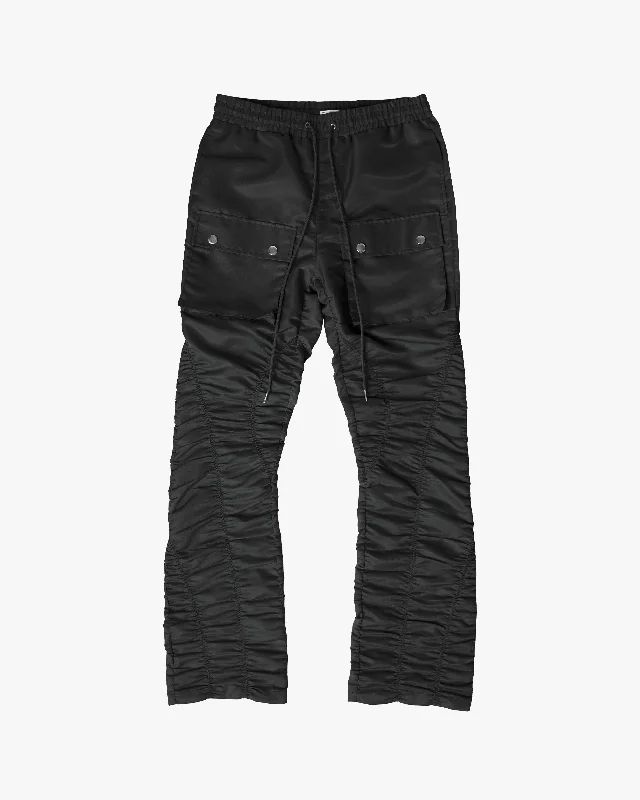 Markdowns EPTM RUCHED FLARE PANTS-BLACK