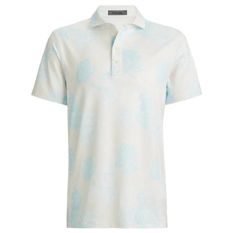 Weekend Discounts to Enjoy Stamped Floral Tech Jersey Polo Stone - AW24