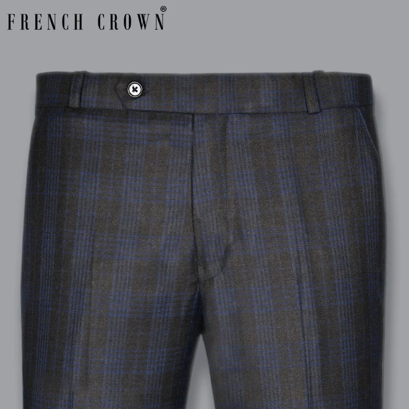 Weekend Price Cuts Galore Charcoal Plaid Wool Blend Pant