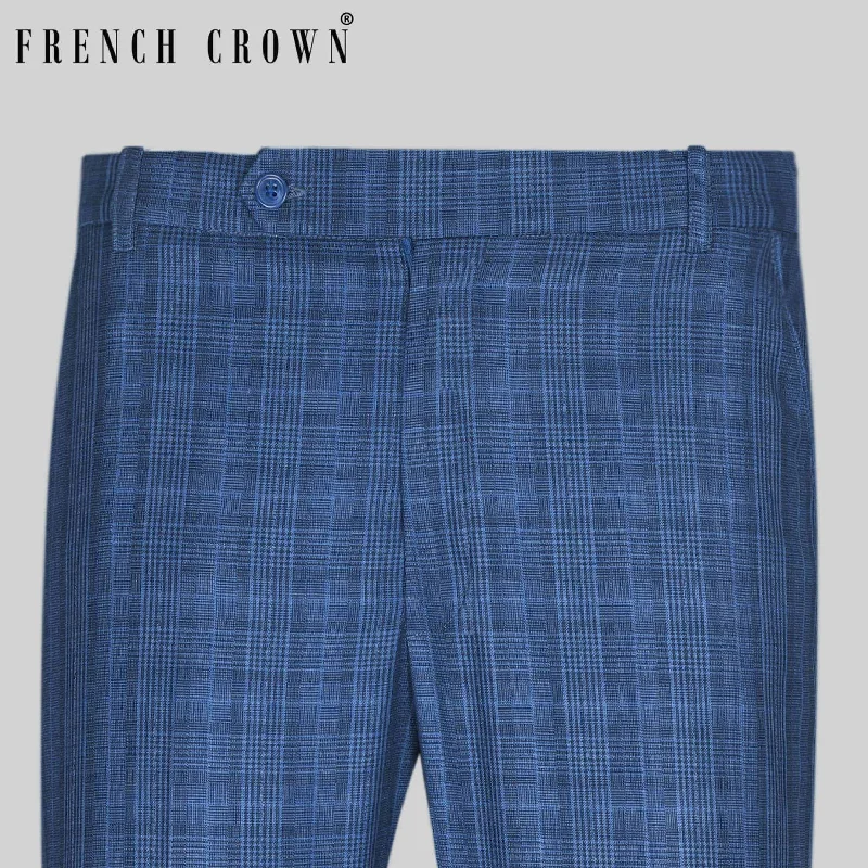 Weekend Savings Spectacular Royal Blue Plaid Formal Pant
