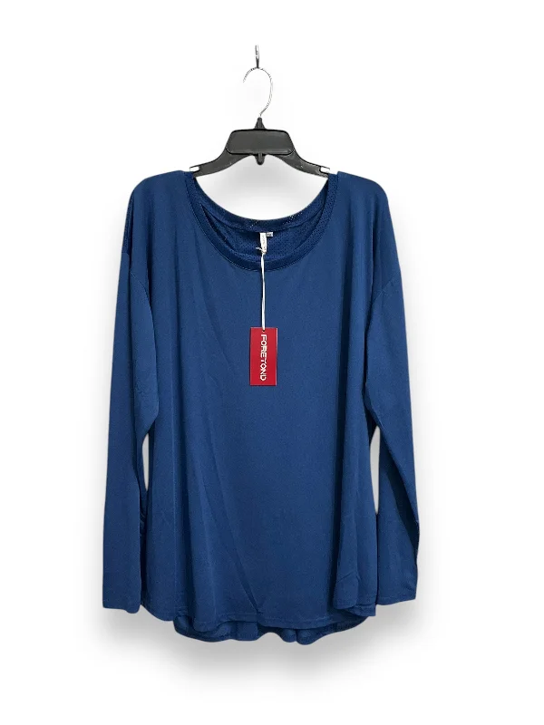 Weekend Savings Spectacular Athletic Top Long Sleeve Collar By Fabletics In Blue, Size: 3x