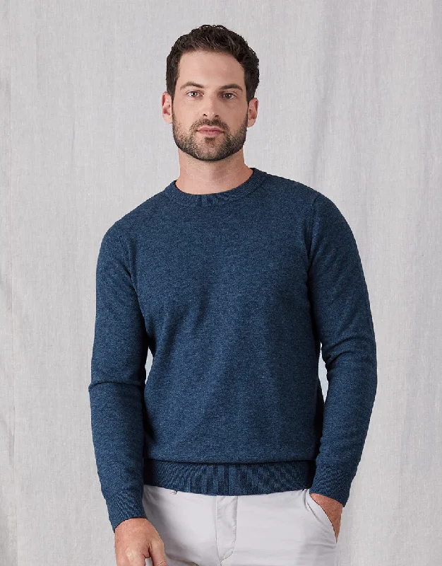 Major Savings Naseby Denim Blue Crew Neck Jersey