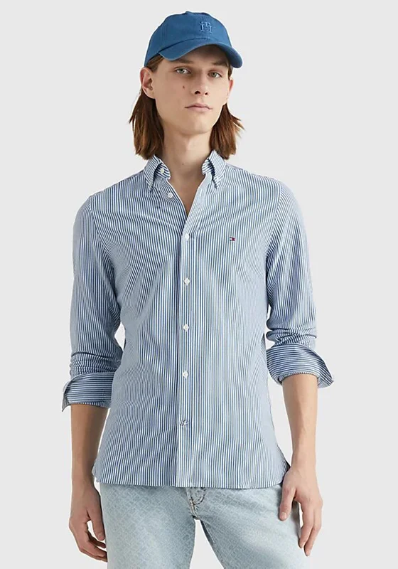 Don't Wait Tommy Hilfiger 1985 Pinstripe Shirt, Carbon Navy & Optic White