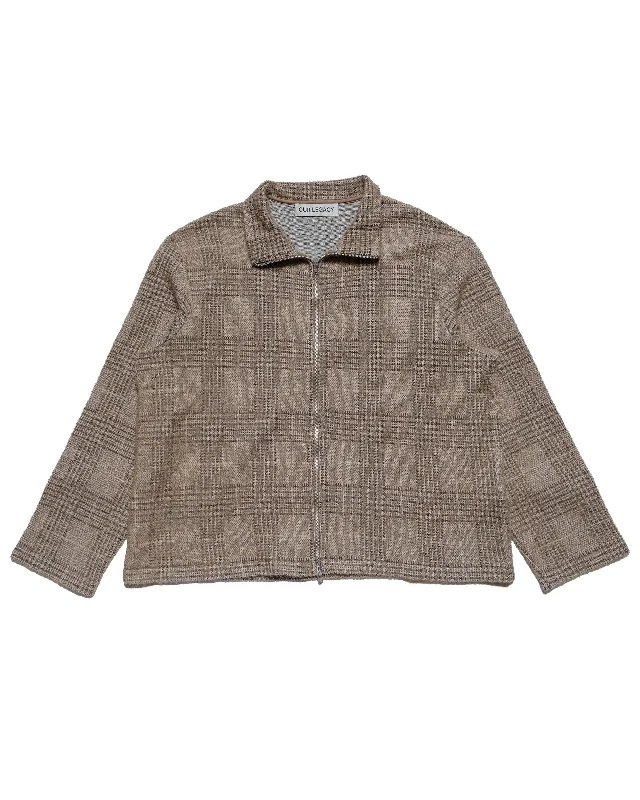 Early Bird Our Legacy Shrunken Full Zip Polo Beige Hound Check