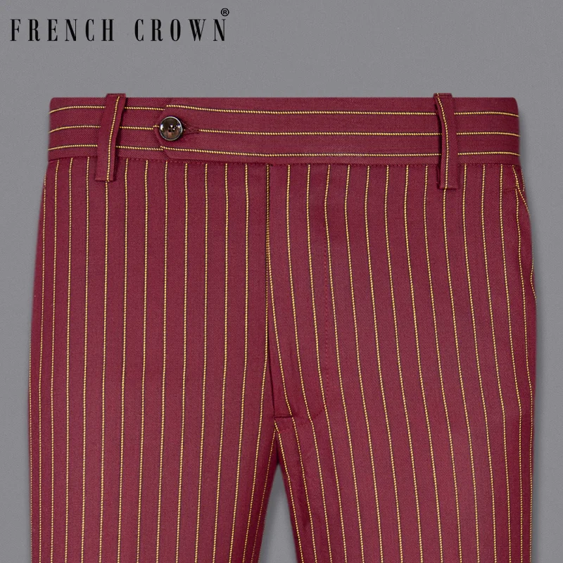 Deal of the Day Tosca Red with Cream Can Yellow Striped Woolrich Pant