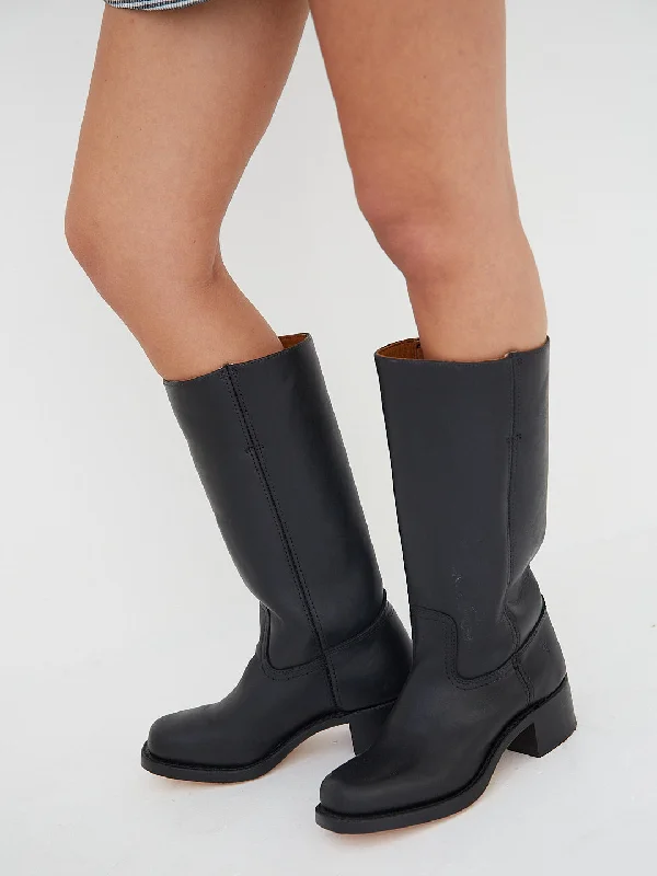 Value Deals Campus Knee High Boot - Black