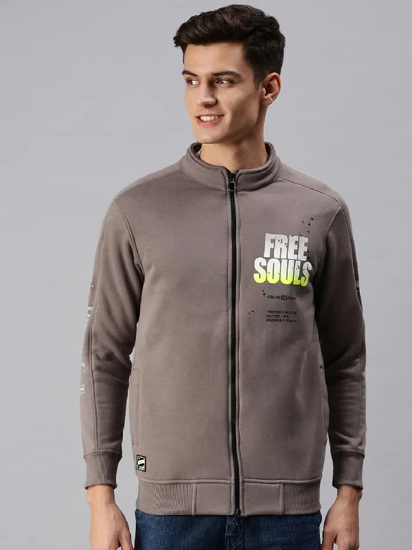 Steals and Deals Men Graphic Print Grey Sweatshirt