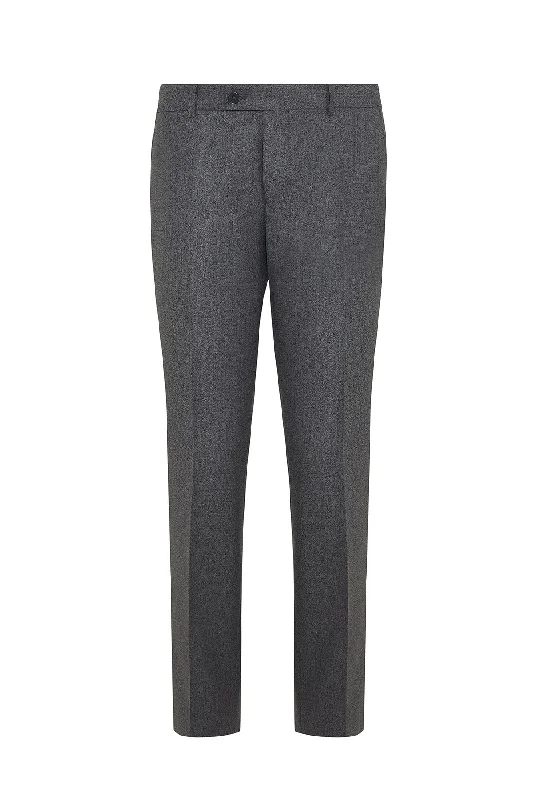 Super Bargain Slim Fit Gray Side Pocket High Waist Dress Pants