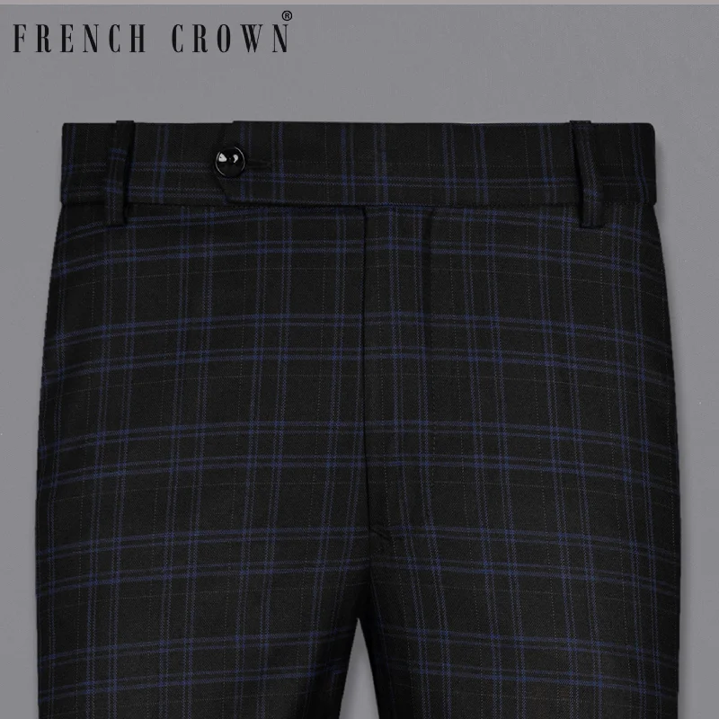 Time-Limited Offer Jet Black and Valhalla Violet Plaid Woolrich Pant
