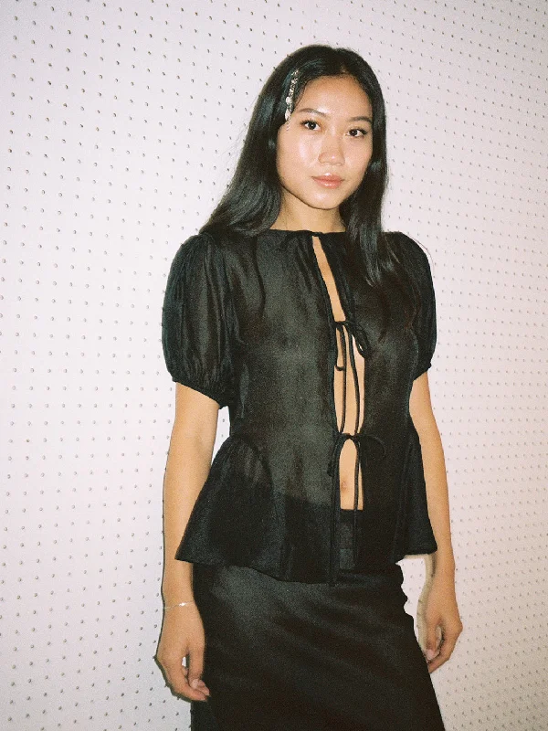Unmissable Offer Petra Blouse - Black Organza