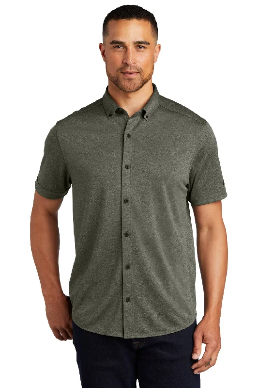 Markdown Sale Ogio Mens Gravitate Moisture Wicking Short Sleeve Button Down Shirt - Heather Drive Green - Closeout Markdown Sale Ogio Mens Gravitate Moisture Wicking Short Sleeve Button Down Shirt - Heather Drive Green - Closeout