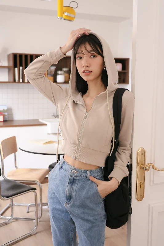 Steal Deal Kinley Hoodie in Beige
