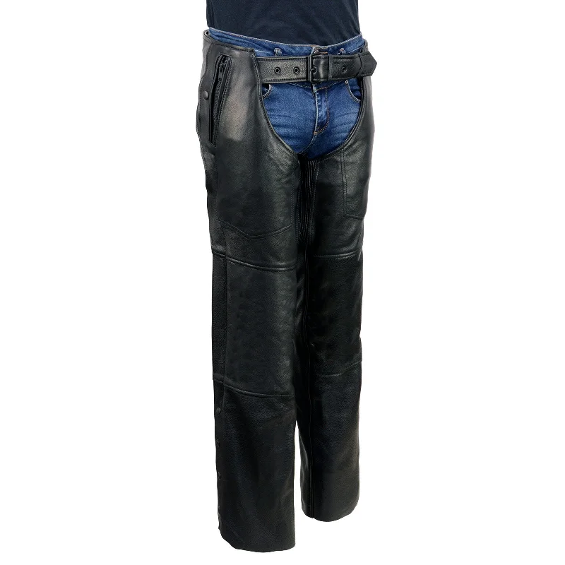 Best Seller Milwaukee Leather USA MADE MLM5571 Men's Black 'Rough Rider' Premium Leather Motorcycle Chaps with Thermal Liner Best Seller Milwaukee Leather USA MADE MLM5571 Men's Black 'Rough Rider' Premium Leather Motorcycle Chaps with Thermal Liner